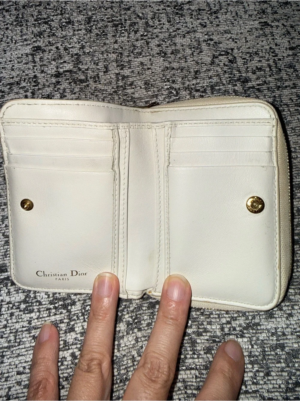 Christian Dior Caro Cannage Heart compact wallet
